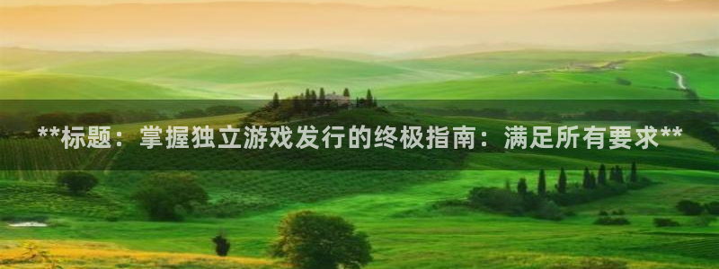 门徒娱乐注册下载安装：**标题：掌握独立游戏发行的终极指南：满足所有要求**