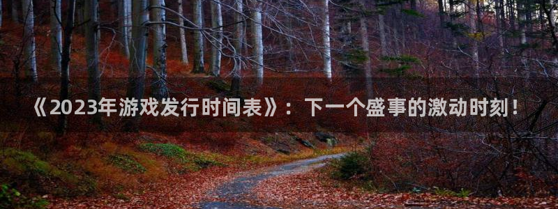 门徒平台马 411O31 门徒：《2023年游戏发行时间表》：下一个盛事的激动时刻！